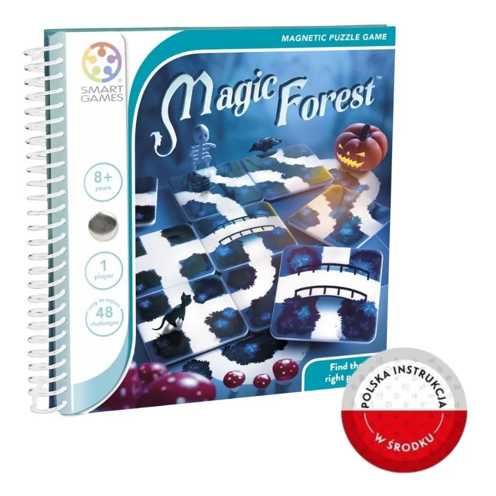Gra Magic Forest na magnetycznej planszy z kolorowymi elementami drogi
