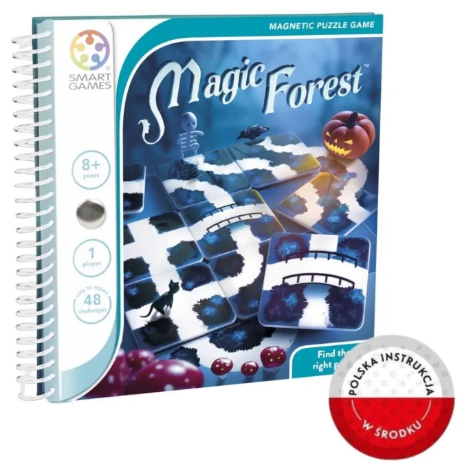 Gra Magic Forest na magnetycznej planszy z kolorowymi elementami drogi