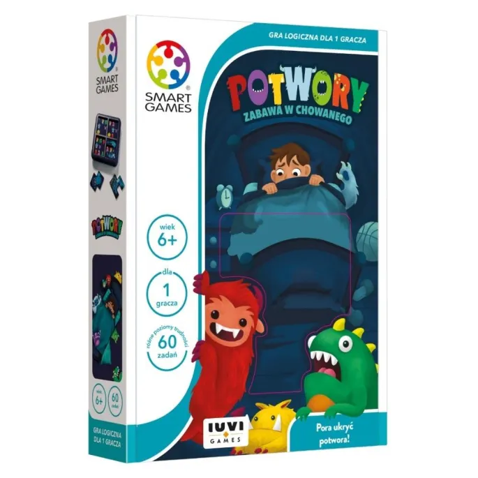 Plansza i elementy gry Smart Games Potwory Zabawa w Chowanego w wersji polskiej