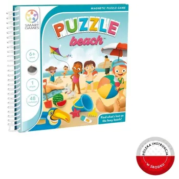 Magnetyczna gra logiczna Smart Games Puzzle Beach z plażową scenerią