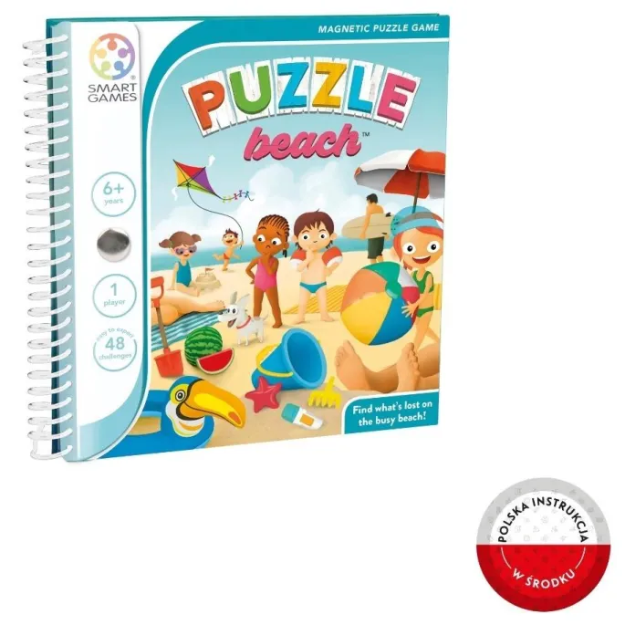 Magnetyczna gra logiczna Smart Games Puzzle Beach z plażową scenerią