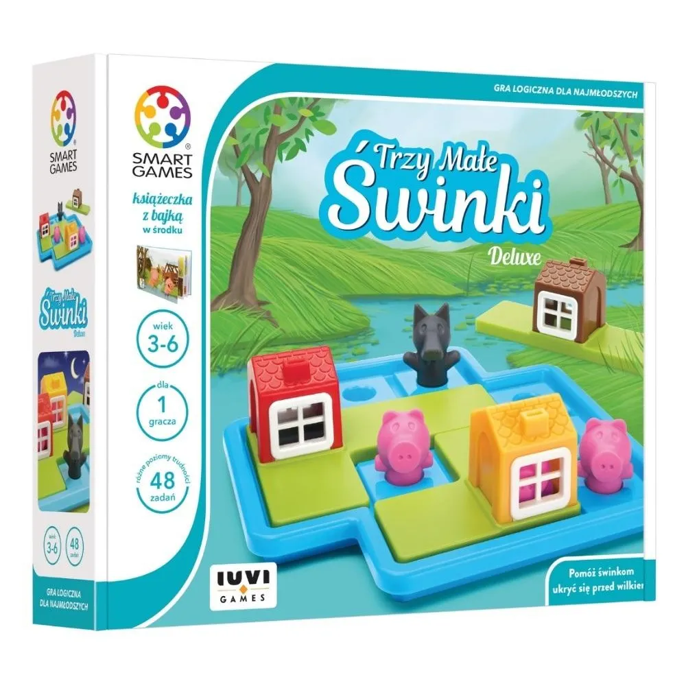 Zestaw Smart Games Trzy Małe Świnki z figurkami i planszą do gry