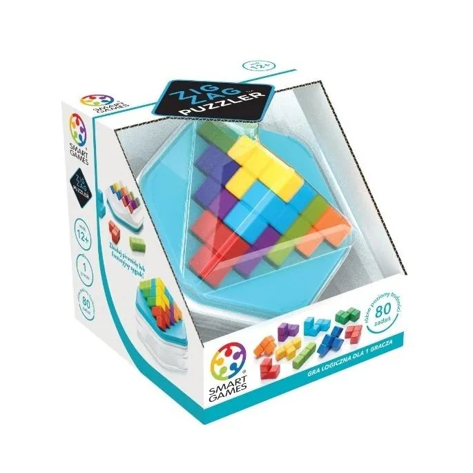 Smart Games Zig Zag Puzzler – kolorowe klocki na planszy podczas rozgrywki