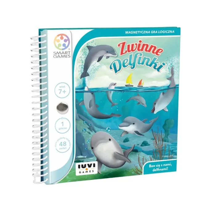 magnetyczna plansza do gry Zwinne Delfinki z kolorowymi płytkami delfinów