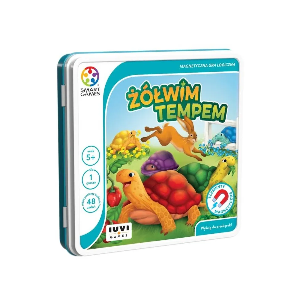 Smart Games Żółwim Tempem gra logiczna z żółwiami i zającem na magnetycznej planszy