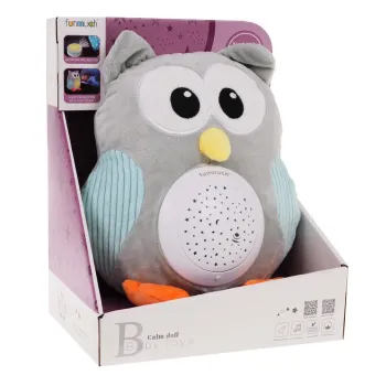 pluszowa sowa z modułem dźwiękowym i świetlnym dla dzieci