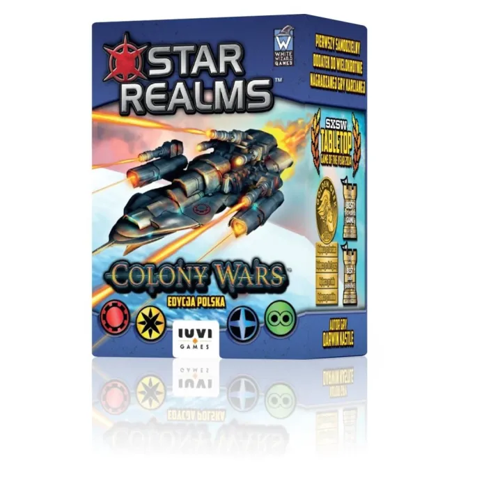 Star Realms: Colony Wars – opakowanie gry karcianej w kosmicznej scenerii