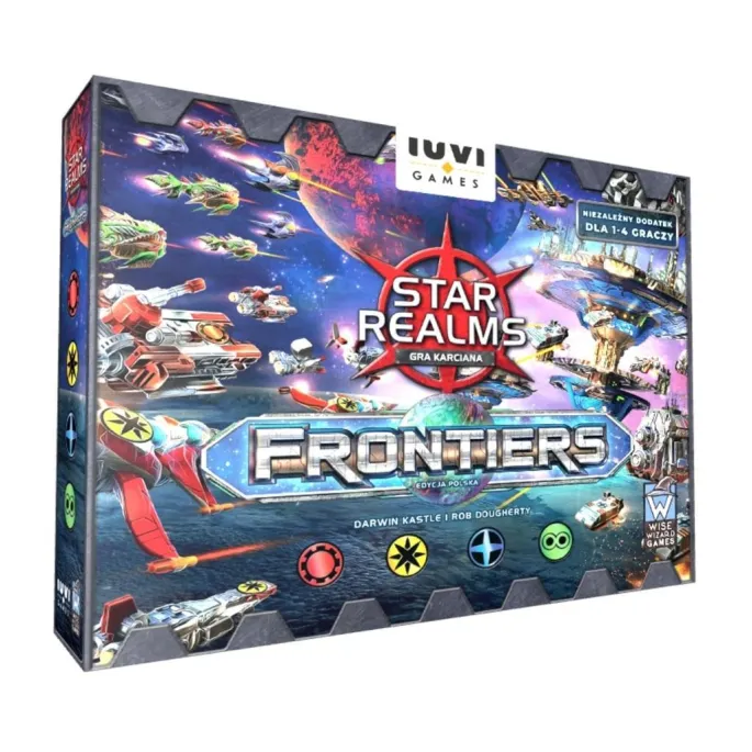 pudełko gry Star Realms: Frontiers z widoczną okładką i ilustracją galaktyki