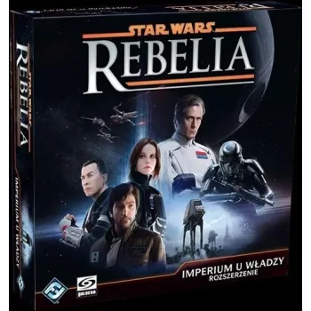 Pudełko rozszerzenia Star Wars Rebelia Imperium u władzy z elementami gry