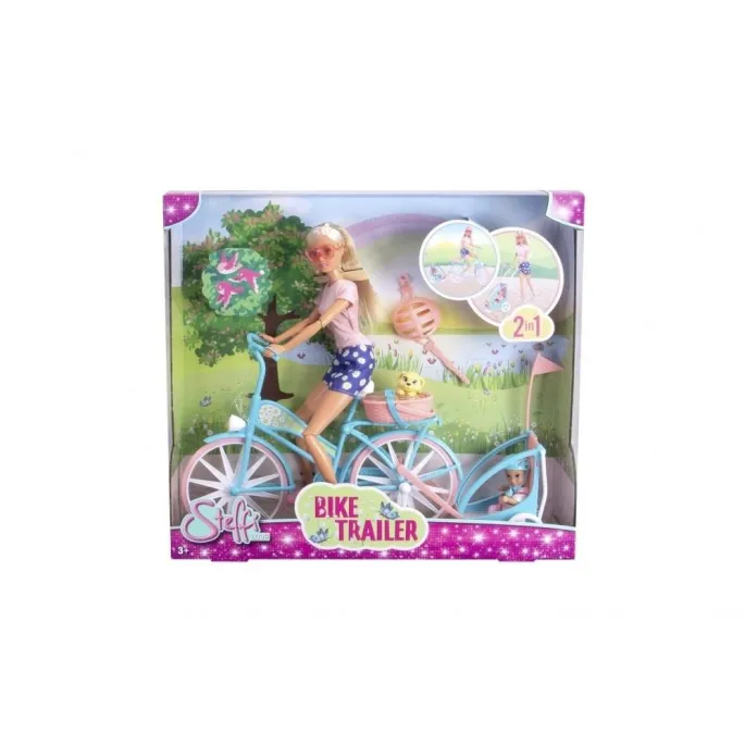 Lalka Steffi Wyprawa rowerowa z akcesoriami podczas zabawy