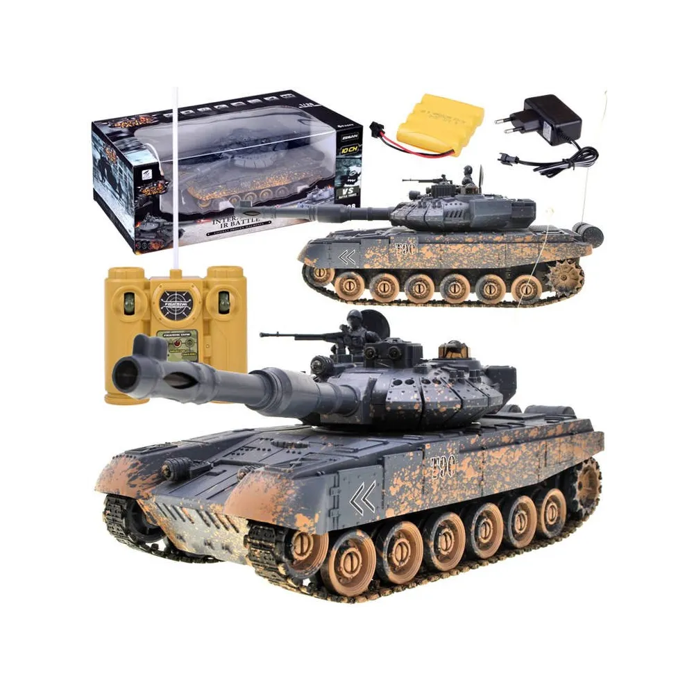 Sterowany czołg T90 RC0373 w grafitowym kamuflażu z pilotem