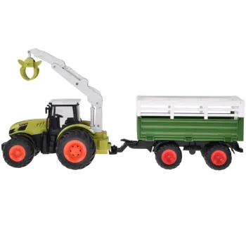 Zestaw traktor z przyczepą w dynamicznej scenerii