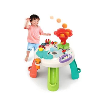 Kolorowe kulki umieszczone na torze spiralnym interaktywnej zabawki