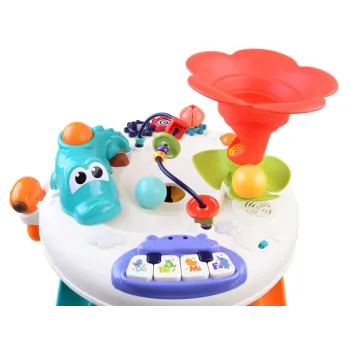 Szereg przycisków dźwiękowych na panelu muzycznym stolika