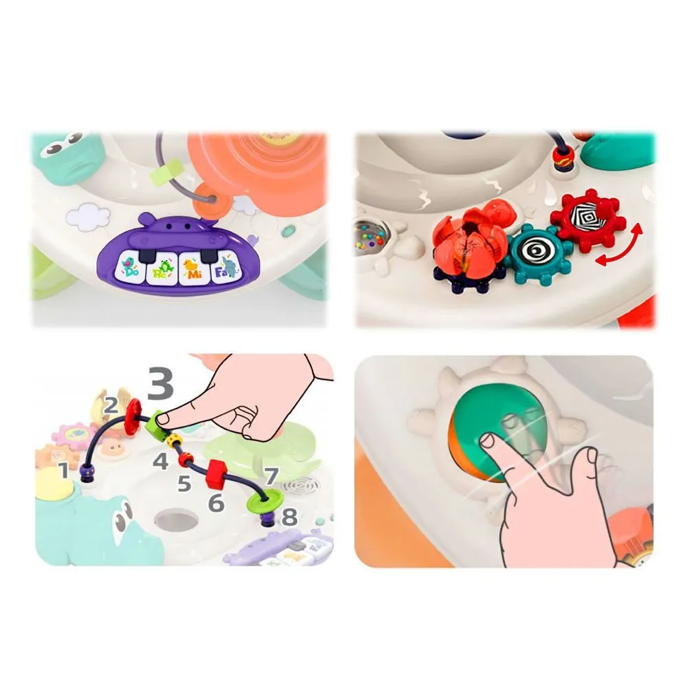 Kołowrotek z ruchomymi elementami dostępny na blacie stolika