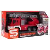 Wóz strażacki z rozłożoną drabiną i realistycznymi detalami