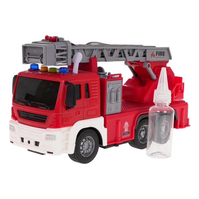 Zbliżenie na kabinę straży pożarnej z efektami świetlnymi