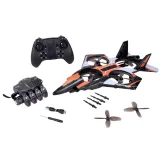 Dron RC0750 w locie ze świecącymi diodami LED w różnych kolorach