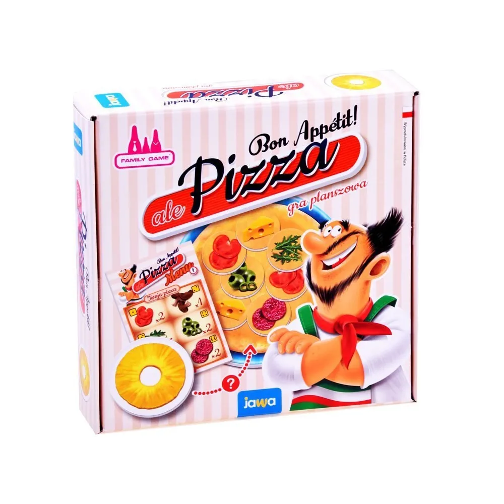 kolorowe opakowanie gry planszowej Ale Pizza Jawa