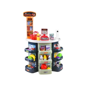 detal półki z zabawkami spożywczymi w dziecięcym sklepie