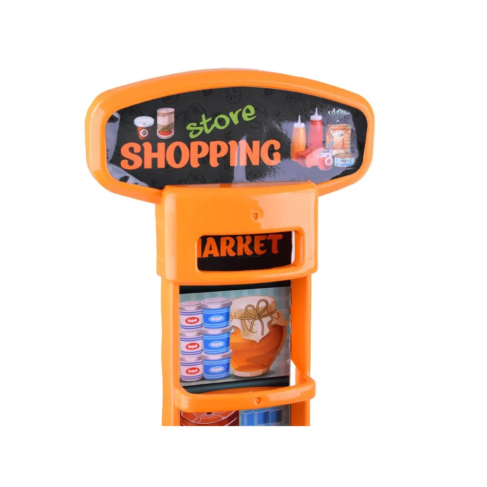 widok całości supermarketu do odgrywania zabawy w sklep