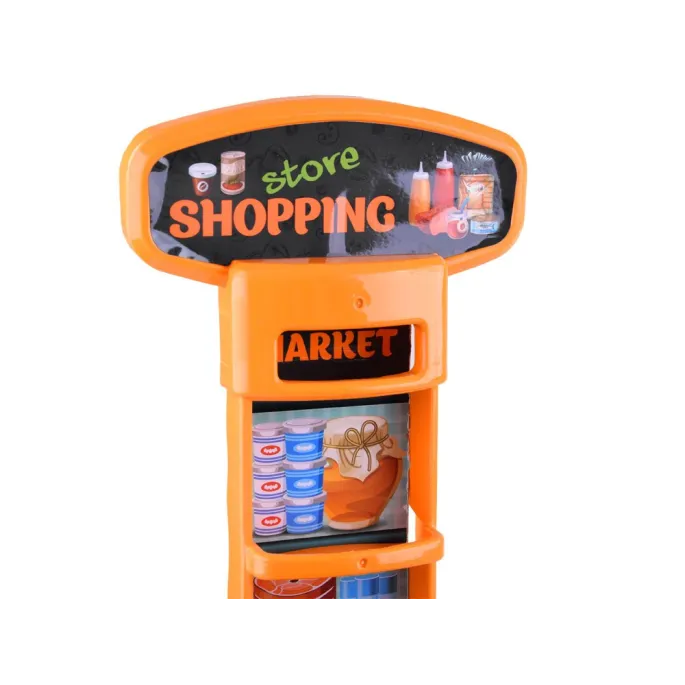 widok całości supermarketu do odgrywania zabawy w sklep