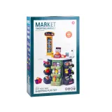 zestaw dziecięcy supermarket z naklejkami i plastikową kasą