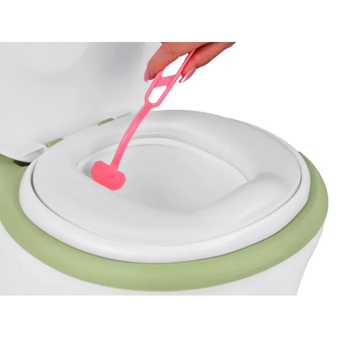 pełen zestaw śpiewającego nocnika z dołączoną szczotką do czyszczenia