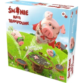 figurka świnki podczas zabawy na trampolinie z gry Świnie na Trampolinie