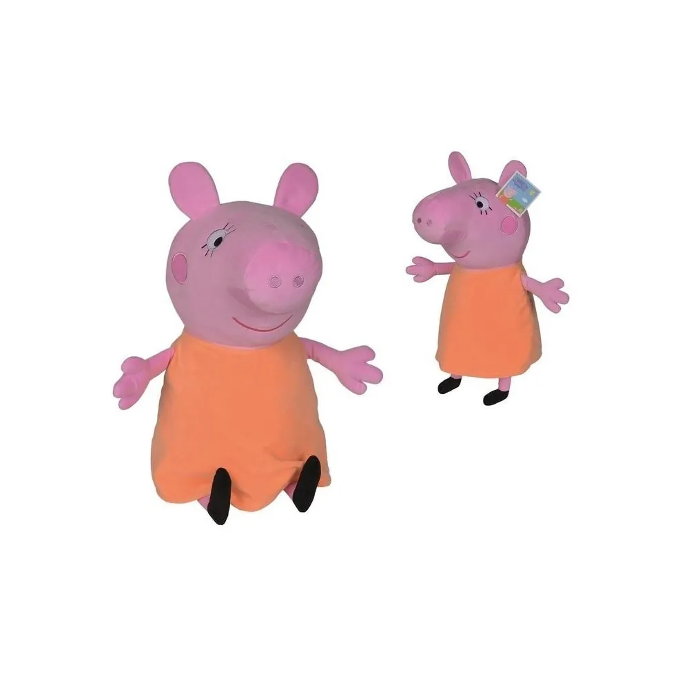 pluszowa maskotka Mama Świnki Peppy w pomarańczowej sukience, 35 cm