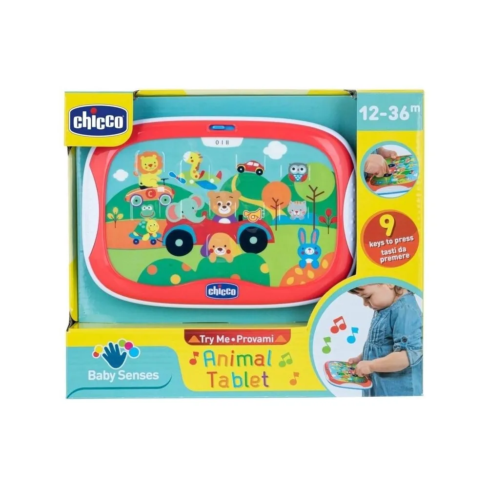 Tablet zwierzątka z kolorowymi przyciskami i obrazkami zwierząt