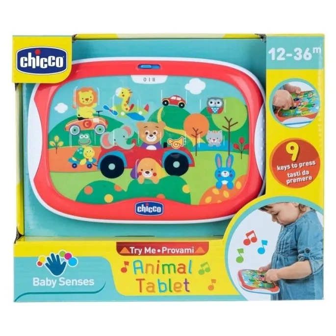 Tablet zwierzątka z kolorowymi przyciskami i obrazkami zwierząt