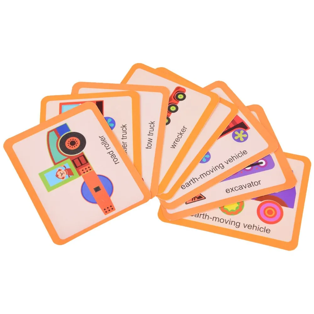 Elementy zestawu: tablica, puzzle budowlane i pisak suchościeralny