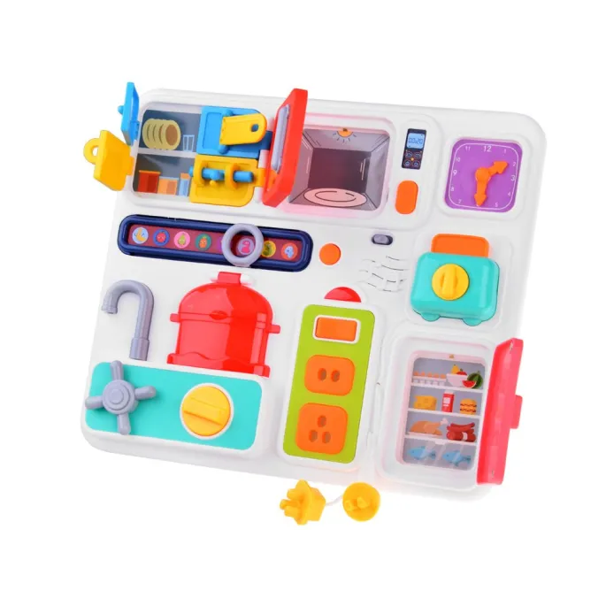 Zbliżenie na panel kuchenny z efektami świetlnymi i dźwiękowymi