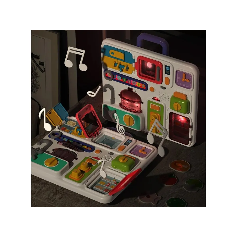 Panel z ilustracjami owoców i kółkiem do przesuwania