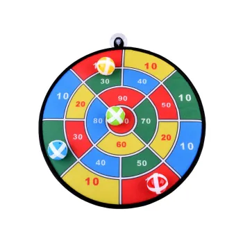 komplet do zabawy rodziny z czterema tarczami i piłkami na rzepy