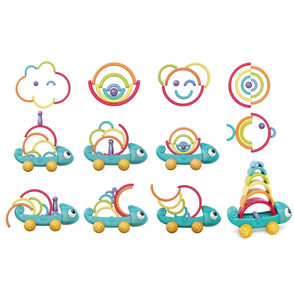 kolorowe półokręgi do układania na podstawie kameleona