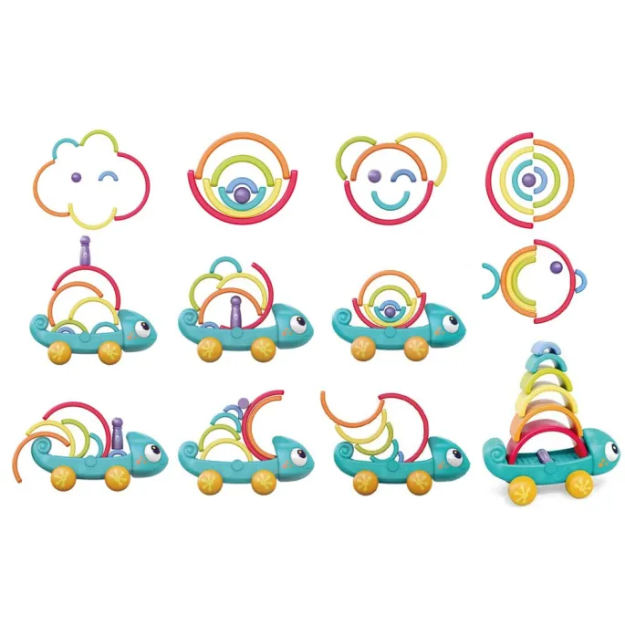 kolorowe półokręgi do układania na podstawie kameleona