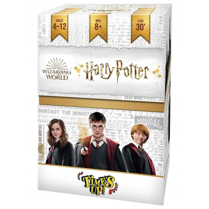 gra planszowa Time's Up Harry Potter REBEL z tematycznymi kartami na stole