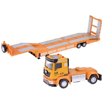 Spychacz z metalową łyżką i ruchomymi elementami na plastiku