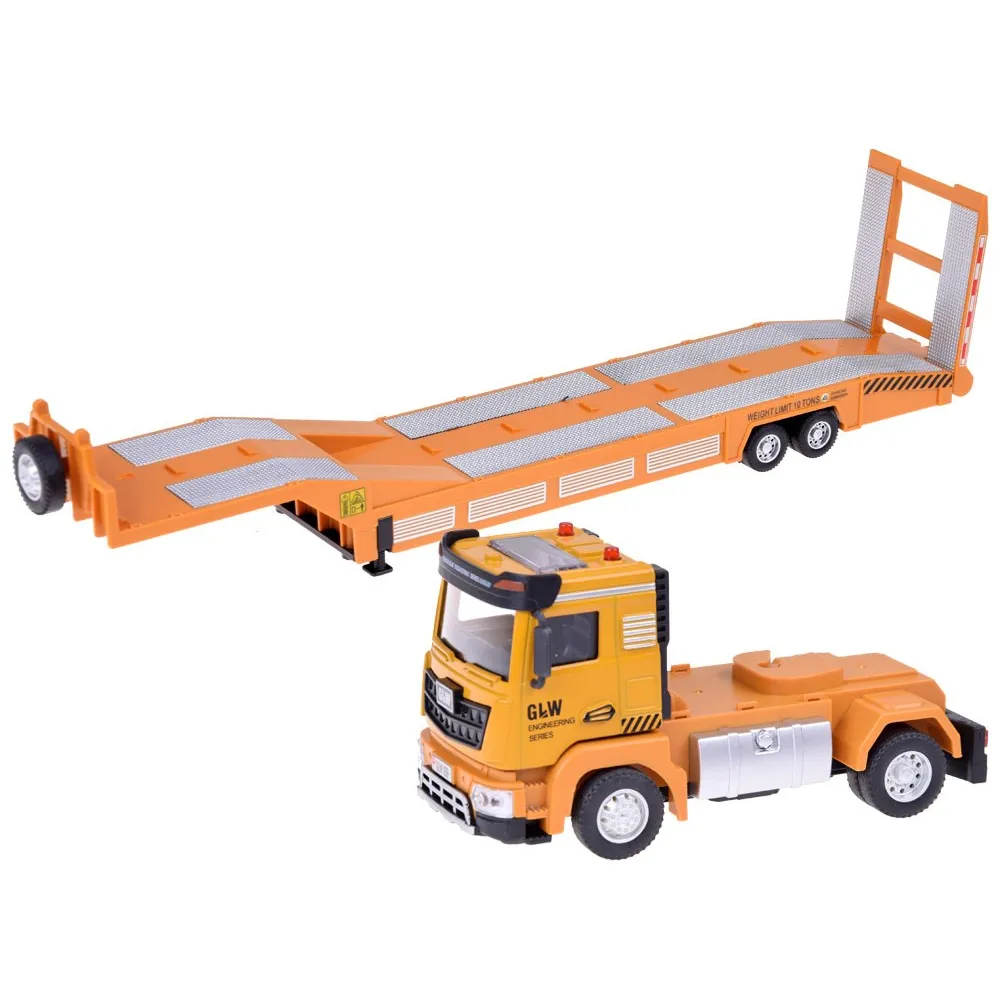 Spychacz z metalową łyżką i ruchomymi elementami na plastiku