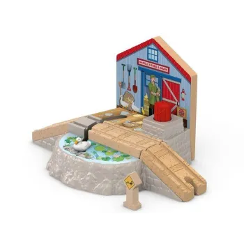 Widok zestawu Tomek i Przyjaciele stacja stop przejście ZA2283 z elementami toru