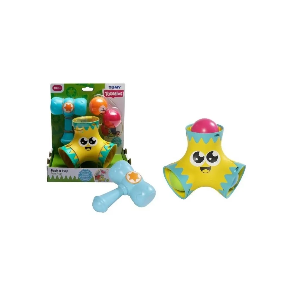Toomies Stuk puk wesołe piłeczki TOMY z młotkiem i kolorowymi piłeczkami