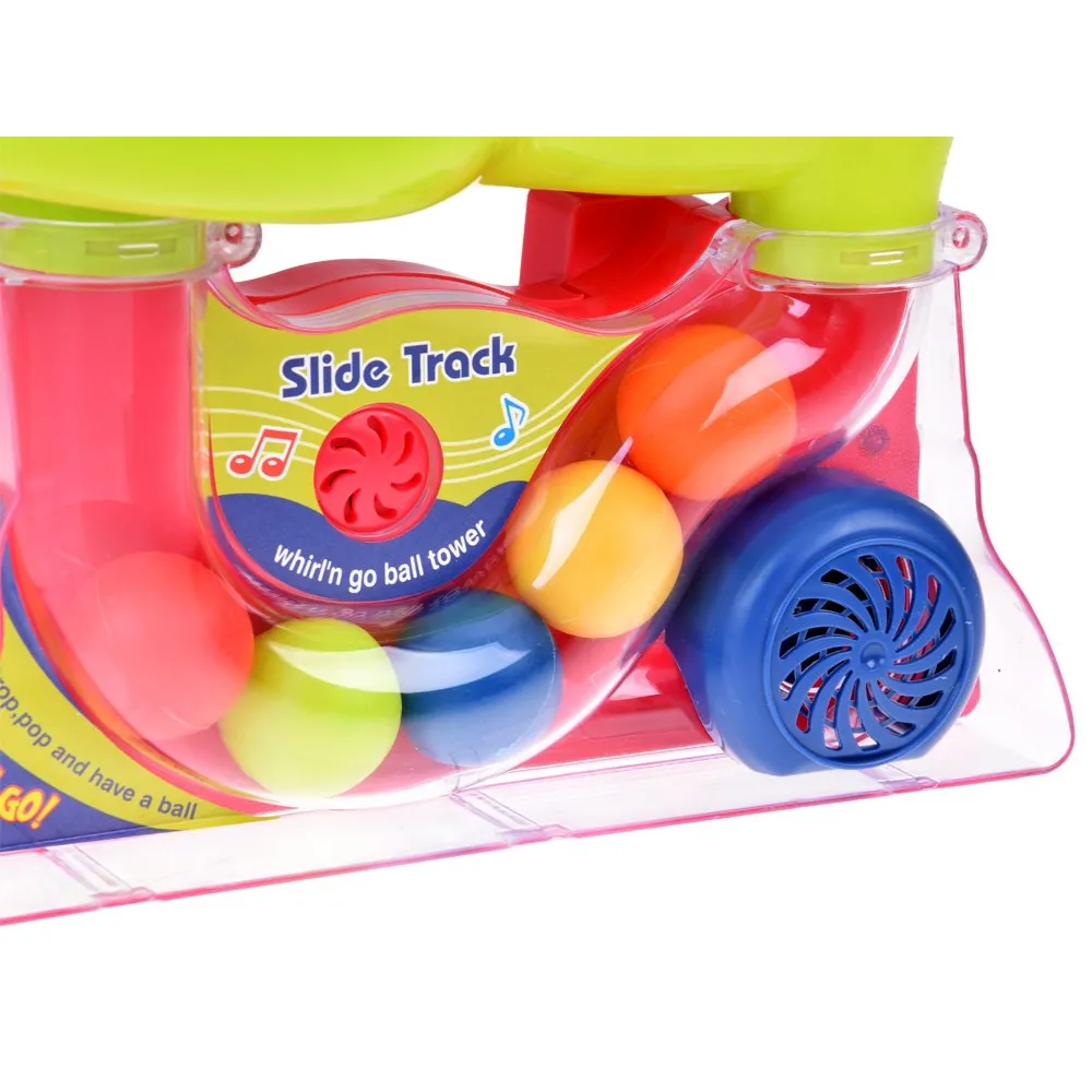 Wyjmowane, barwne piłeczki gotowe do wrzucenia na tor