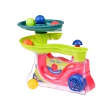 Widoczne detale zielonego tunelu z lejkiem na kulki