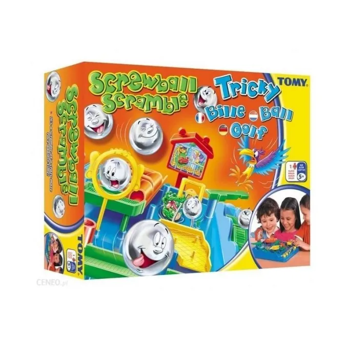 Tor przeszkód TOMY z metalową kulką i zegarem odmierzającym czas