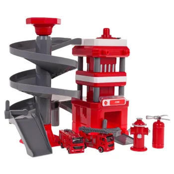 Tor Straż Pożarna + Akcesoria na białym tle, widok całościowy