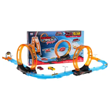 Tor wyścigowy 25el. z dwiema pętlami 360 stopni na jasnym tle