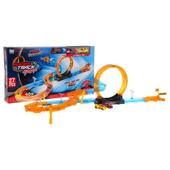 Tor wyścigowy 27 elementów z dwoma samochodzikami do samodzielnego złożenia