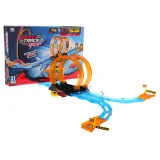 Zestaw Tor Wyścigowy Ostra Pętla 31el. z kolorowymi elementami po złożeniu